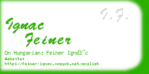ignac feiner business card
